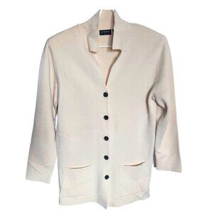 Liz Claiborne Cream Button Up Cardigan Large